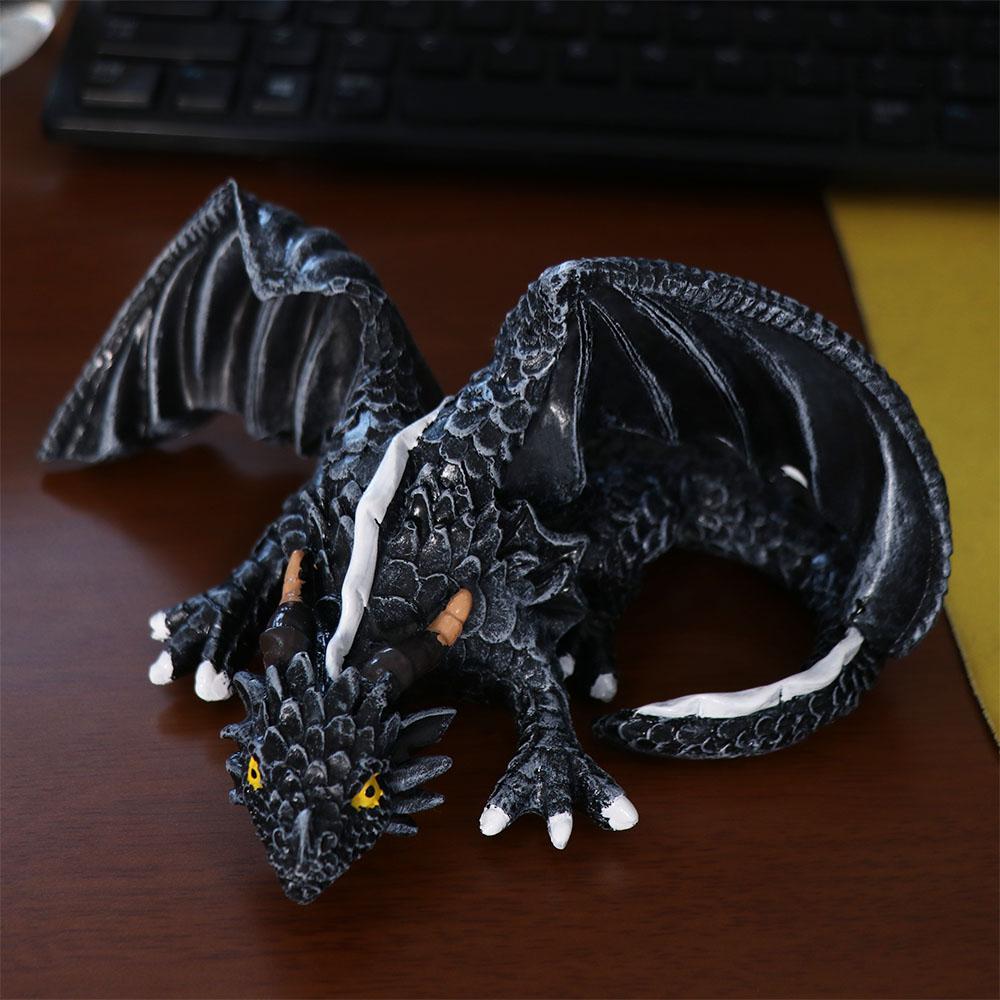 Resin Black Dragon Sculpture Large Size Dragon Decoration Dragon Ornaments Home Decor