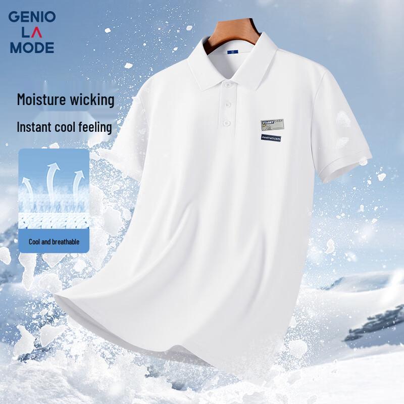GENIOLAMODE Men s Loose Fit Quick-Dry Polo T-Shirt 2XL