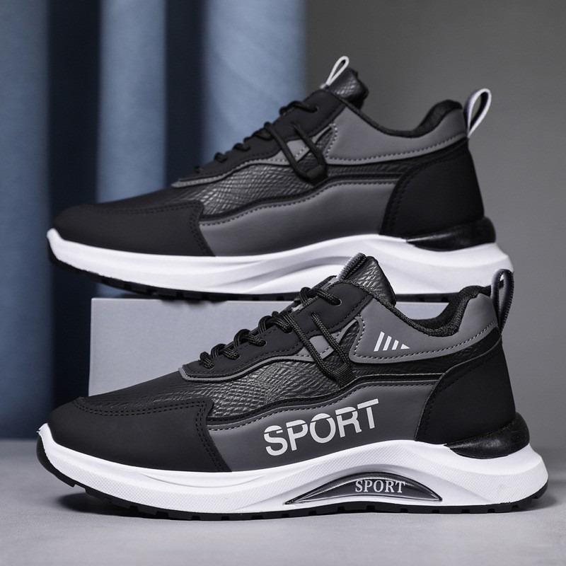 Men's Shoes Spring and Autumn Thick-soled Breathable Casual Shoes Green Student Low-top Running Shoes Lightweight and Comfortable Sports Shoes