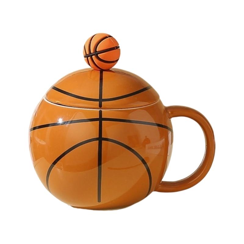 

420ml Unique Basketball Shape Teas Cup Ceramic Coffee Mug Porcelain Teas Cup for Office and Home Easy to Clean светло-коричневого