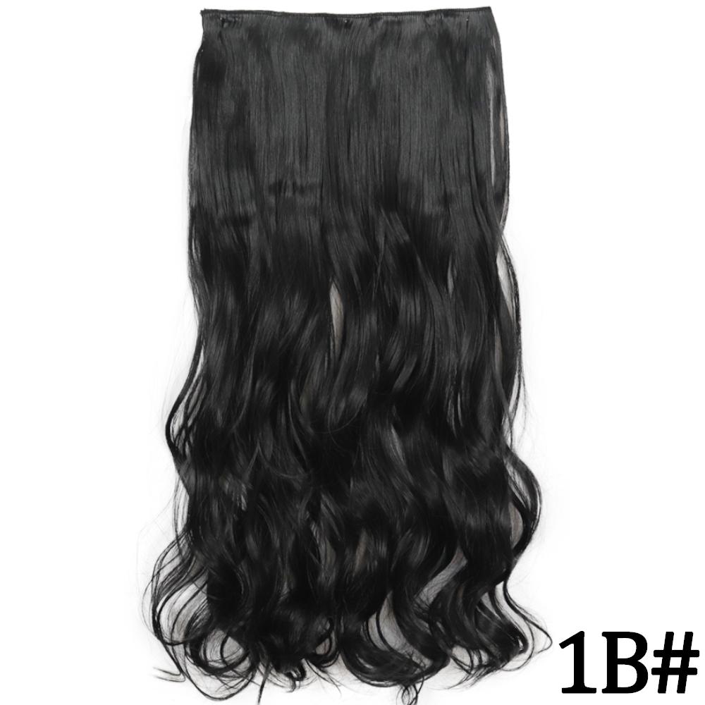 MERISIHAIR Women Fashion Long Straight Synthetic Fiber Hair Extensions 5 Clips Invisible Hairpiece for Daily Wear