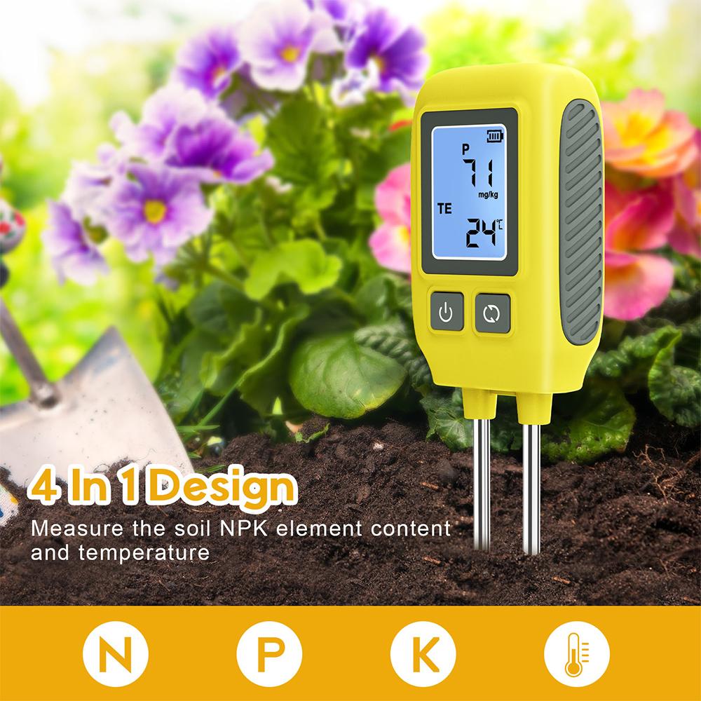NPK Soil Temperature Sensor Nitrogen Phosphorus Potassium Nutrient Detector Fertility Meter Tester Greenhouse Garden