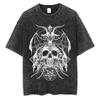 Men Fashion Washed T Shirt Streetwear Graphic Print Harajuku Hip Hop T-Shirt Summer Black Short Sleeve Cotton Loose Tops Tees