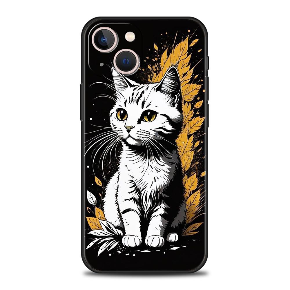 CAT Phone Case Cover for iPhone 16 15 14 13 12 Pro Max XR XS X 11 7 8 Plus Shockproof Silicone Soft TPU Shell Capas Coque Bags