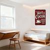 Vintage Rustic Hot Cocoa Metal Tin Sign with Distressed White Text & Coffee Cup Illustration - Fashioned Style Wall Plaque for C