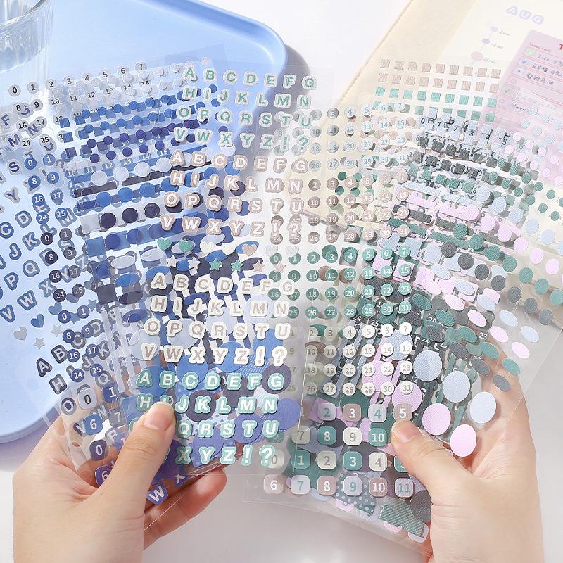 Four Seasons Korean Style Artistic Dot Marker Stickers Set for Journals