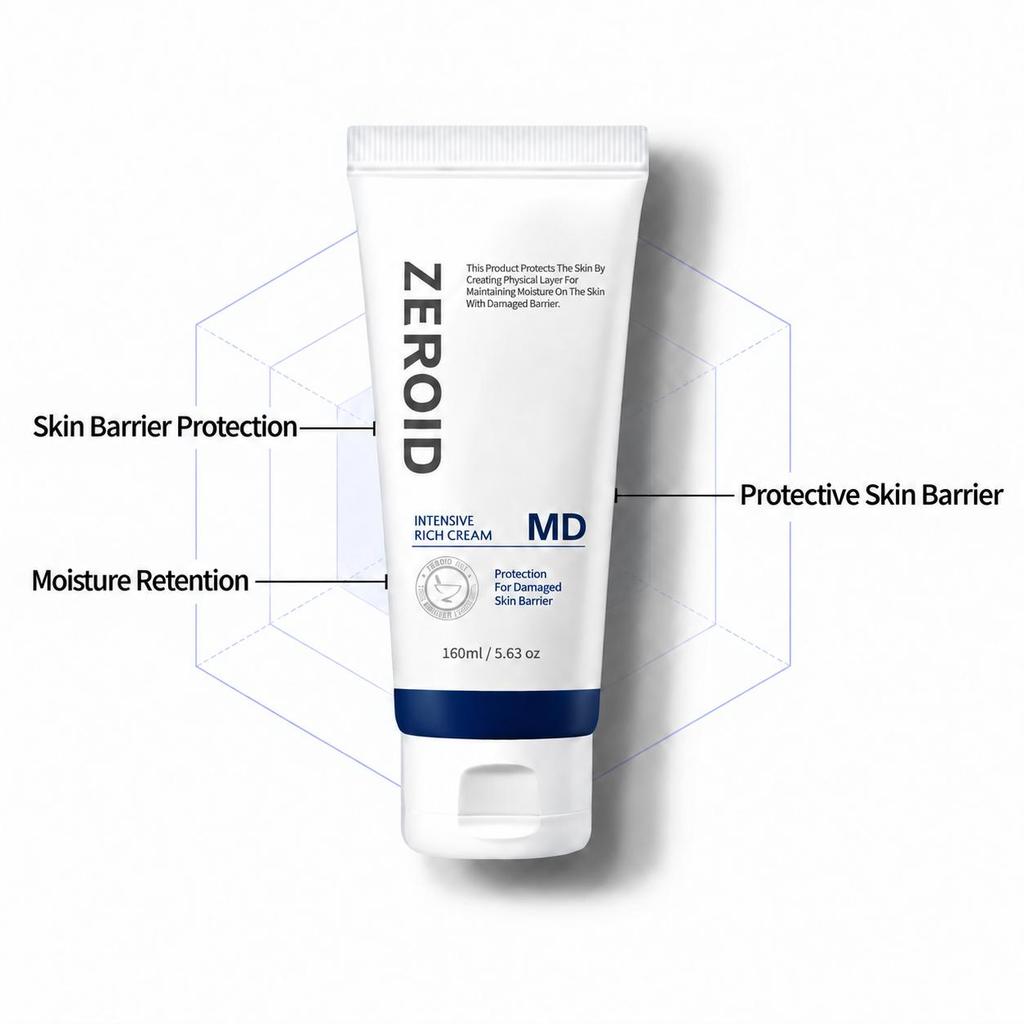 ZEROID Intensive Rich Cream MD Large Size Deep Moisturizing Barrier Care Face & Body Cream 160g