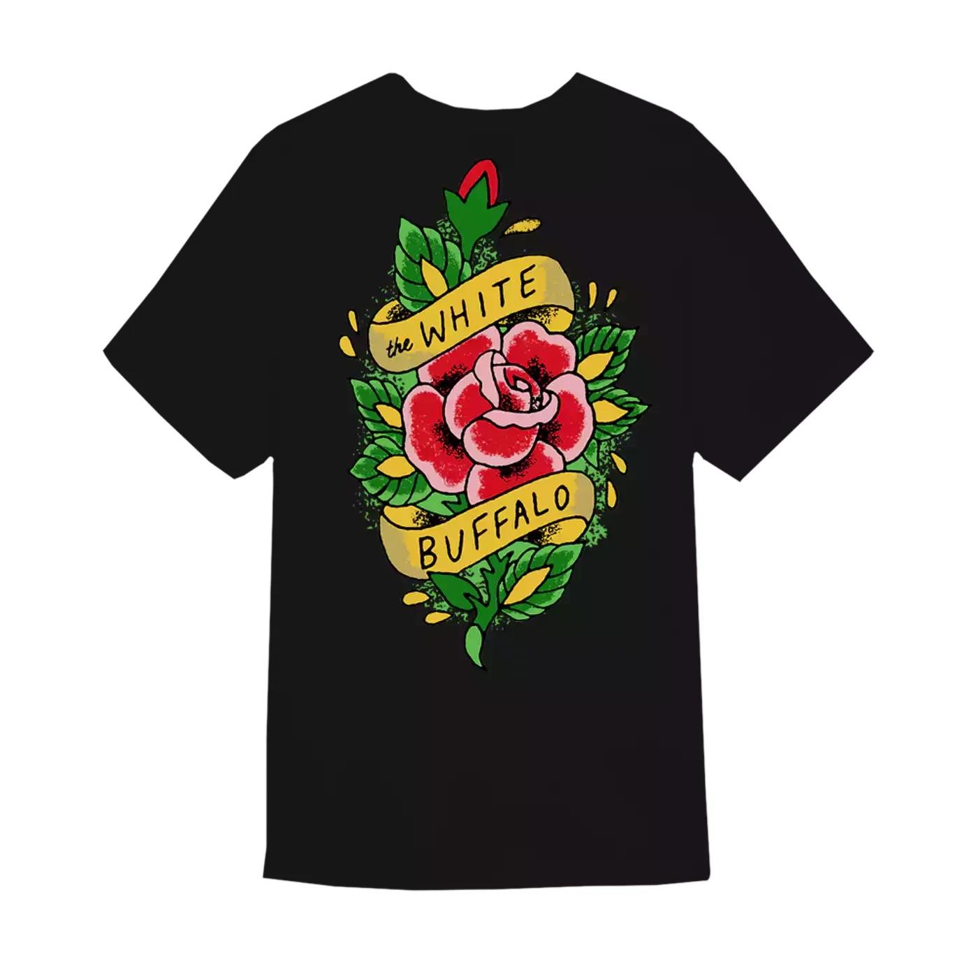The White Buffalo Rose Tattoo Black T-Shirt S to 5XL XL