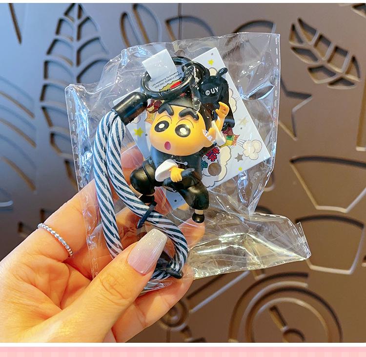 Crayon Shin-chan Doll Keychain: Cute Couple Backpack Pendant & Student Gift Ornament