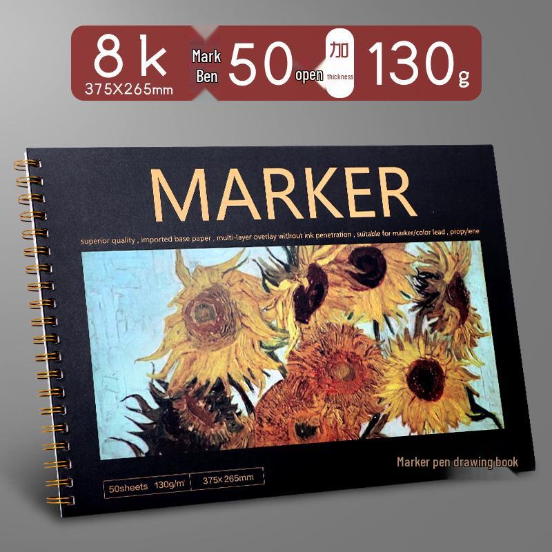 Bloc Marqueur A4 & Livre de Coloriage pour Tous les Âges: Idéal pour les Beaux-Arts, l'Animation et le Dessin Élémentaire aux Crayons de Couleur.