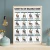 3er Set Tai Chi Übungsplakate für Stuhlübungen Sitzendes Trainingsdiagramm für Senioren Niedrigintensive Balance-Krafttrainingsanleitung