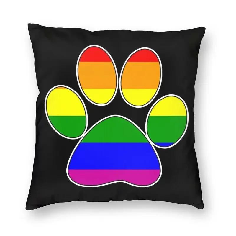 Liebe Hunde Pfoten und Knochen Muster Druck Quadratischer Kissenbezug Dekoration Haustier Fußabdruck Geschenk Kissenbezug Wurfkissen für Sofa Auto