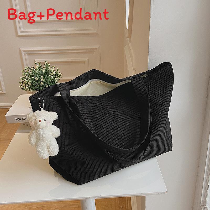 Canvas Tote Bag With Stitching For College Students Street Style Fashion