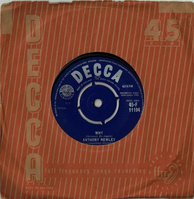 7-Zoll Schallplatte ANTHONY NEWLEY - Why 45F11194 Decca 1960 UK Pop Gebraucht