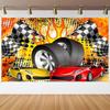 Race Car Backdrop,Racing Photo Background,2nd Birthday Party Decor,5x3FT