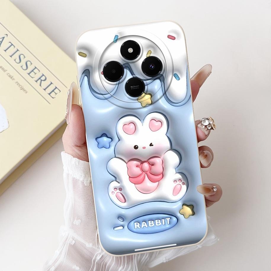 For Xiaomi Redmi 14C Case Poco C75 Cover 2024 Cute Panda Rabbit Cartoon Soft Matte Silicone Back Cover For Redmi14C PocoC75 Case