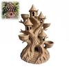 Architectural Bark Texture 3D Printed Tree House Ornament Mini Succulent Planter Fairy Tale Garden Landscaping Decor Stump Cabin with Stairs