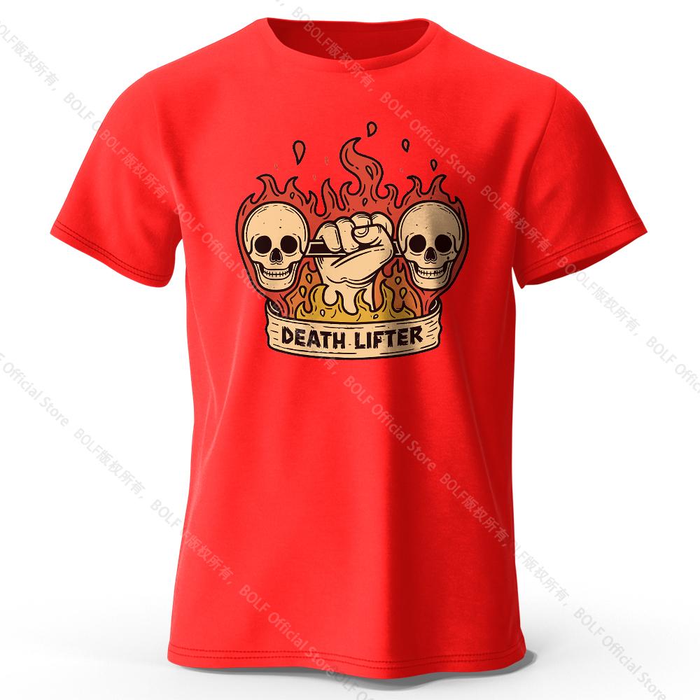 Heren Death Lifter Bedrukt T-shirt 100% Katoen Oversized Grappige Grafische T-shirts voor Heren Dames Zomer Tops