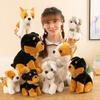 Cute Simulation Schnauzer Plush Toy Dog Doll New Shiba Inu Rottweiler Doll Throw Pillow