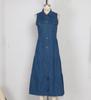 Women's European & American Sleeveless Denim Dress - Spring/Summer Fashion, Slimming, Single-Breasted
