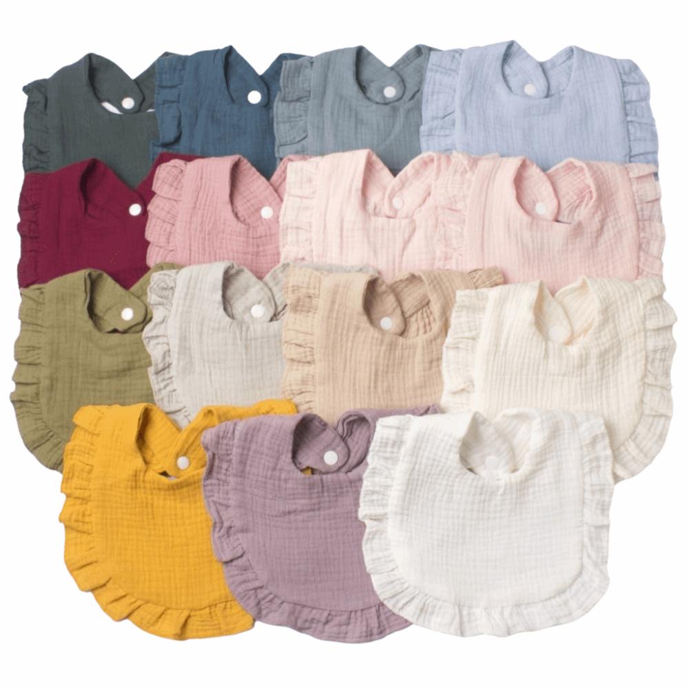 Solid Colored Bandana Drool Bibs Absorbent Teething Drooling Bib Muslin Baby Bibs Boys Girls