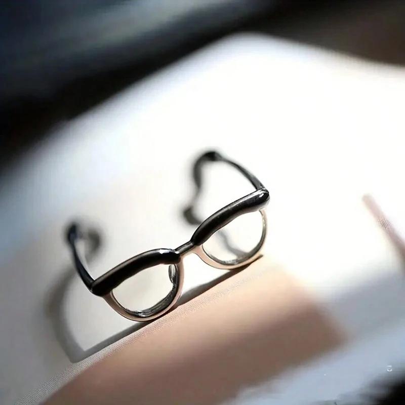Adjustable Opening Ring, Women'S Glasses Ring, Stackable Design For Personalized Jewelry Accessories