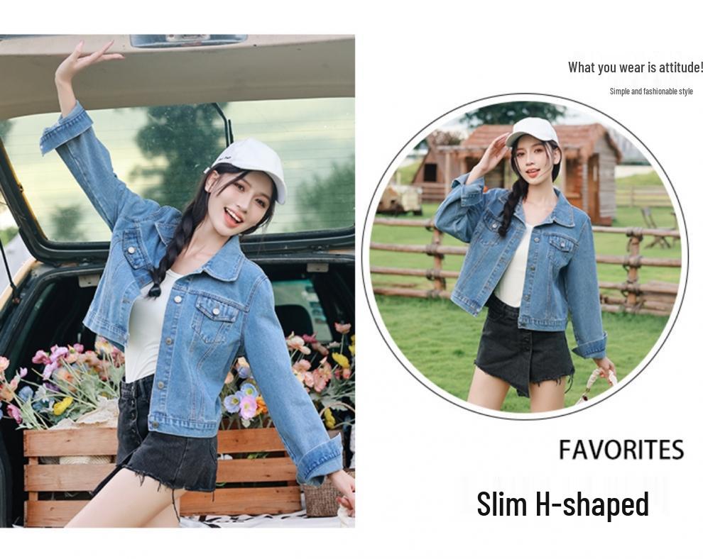 Korean Style Slimming H-Line Denim Jacket - Early Autumn Fashion Trend