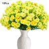 10pcs Artificial Daisies Flowers Outdoor Fake Plastic Plants UV Resistant Faux Greenery Shrubs Greenery for Hanging Planters