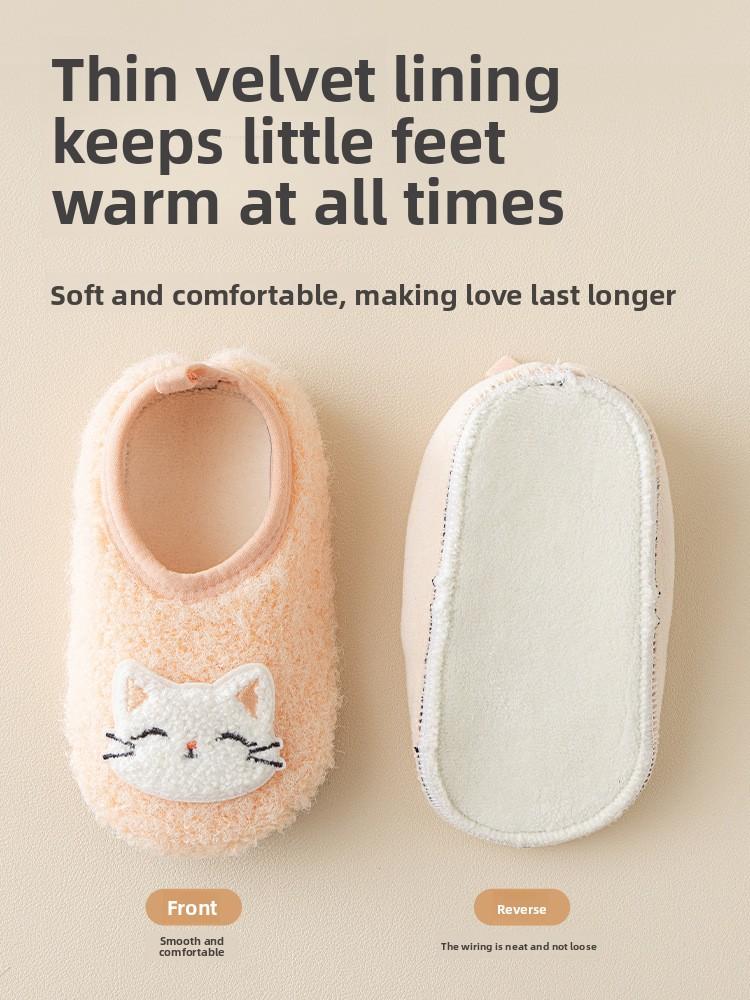 Newborn Baby Warm Floor Socks Non-Slip Soft Sole Toddler Shoes Thickened for Spring Autumn Winter