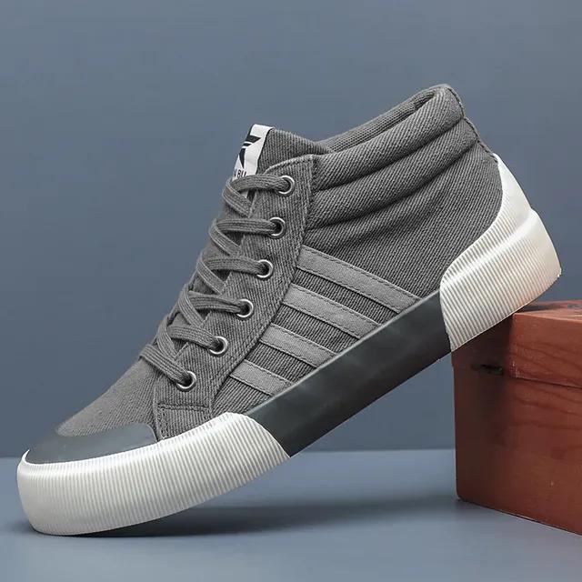Vysoké tenisky Prodyšné plátěné boty s měkkou podrážkou jaro podzim 2024 vulkanizované boty s plochou podrážkou Pánské boty pro mládež pro volný čas