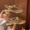 Yuanlitong summer new high-heeled sandals women wear versatile high-end camellia flat sandals women's fashion