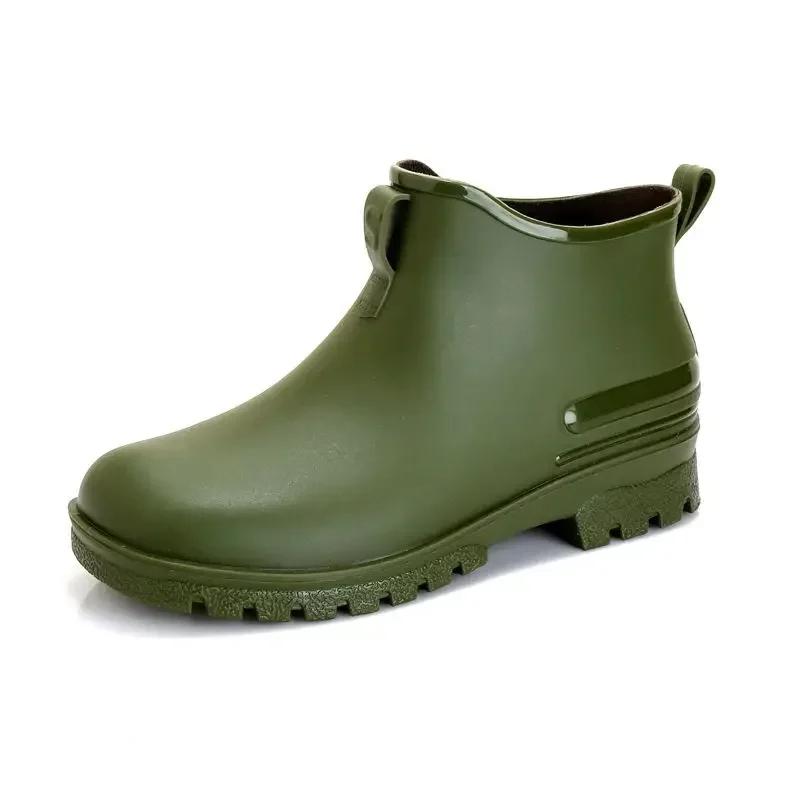 Waterproof and Non-slip Fashion Man Shoes Chef Kitchen Cooking Ankle Low Short Rain Boots for Men Comfortable Plastic Resistant