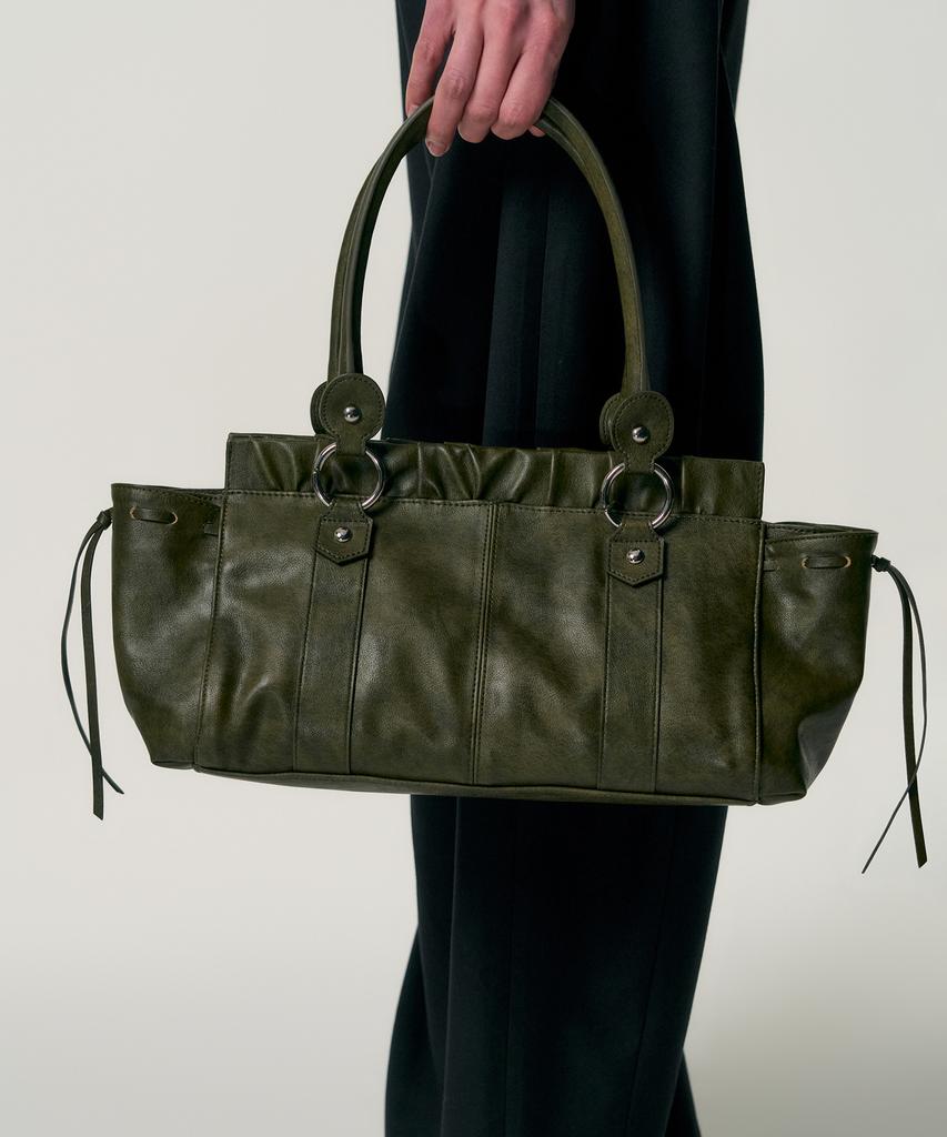 Kimzisu Ruched Belt Tote Bag_Green