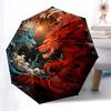 Yin Yang Dragons: A Symbol of Balance and HarmonyUmbrella, Portable 3-Fold Compact Umbrella for Men & Women Gift