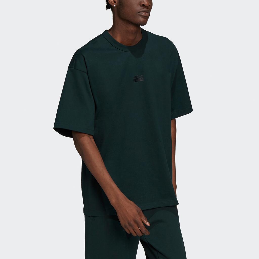 Adidas Originals Clover R.Y.V. Grx Tee Logo Print Loose-Fit Sports Short Sleeve T-Shirt Men Tops Dark-Green H11472