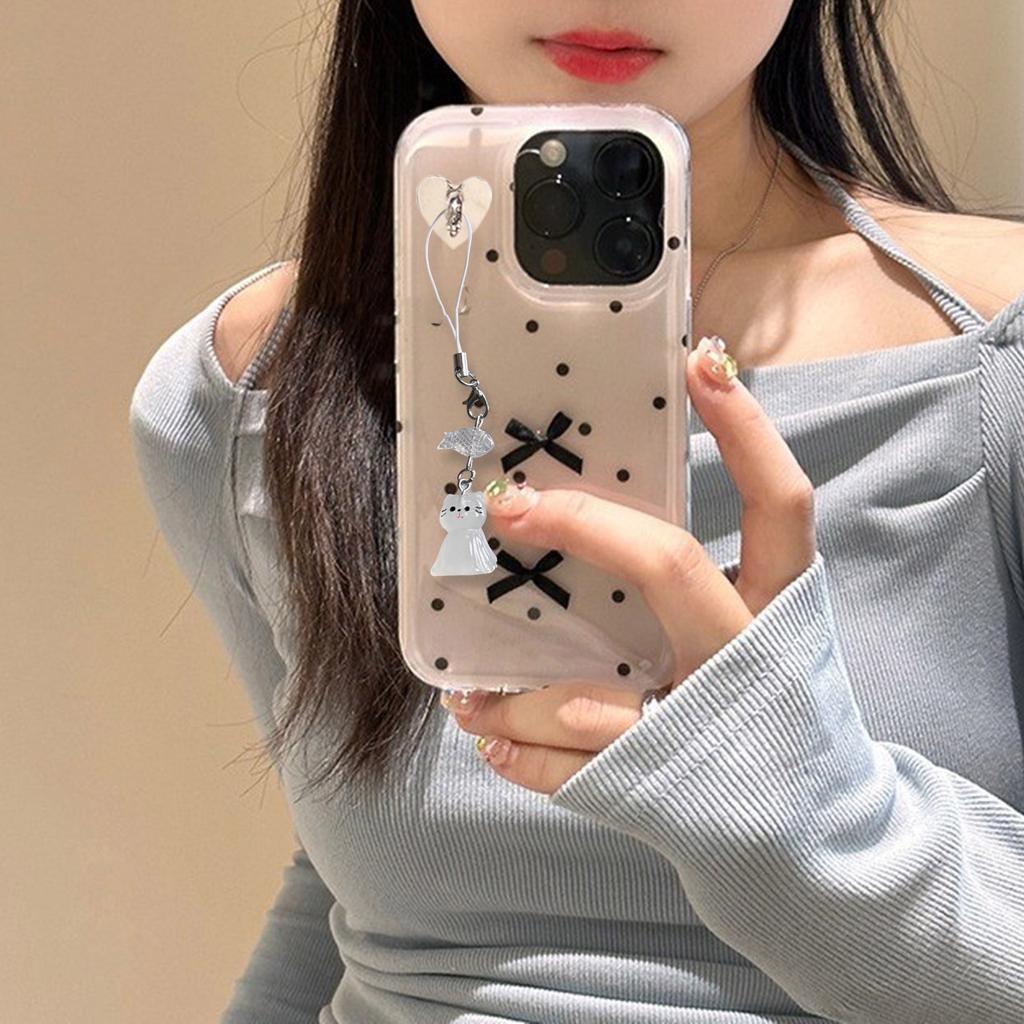 Practical Cat and Fish Phone Strap Cuteness Phone Lanyard Fashionable Bag Charm Suitable for Bags USBs and Phone