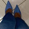 Scarpe da Donna con Tacco Alto 9cm Décolleté Stripper Scamosciato Floccato Taglie Forti Escarpins Tacchi da Matrimonio Sposa Lady Scarpe Verdi Blu Gialle