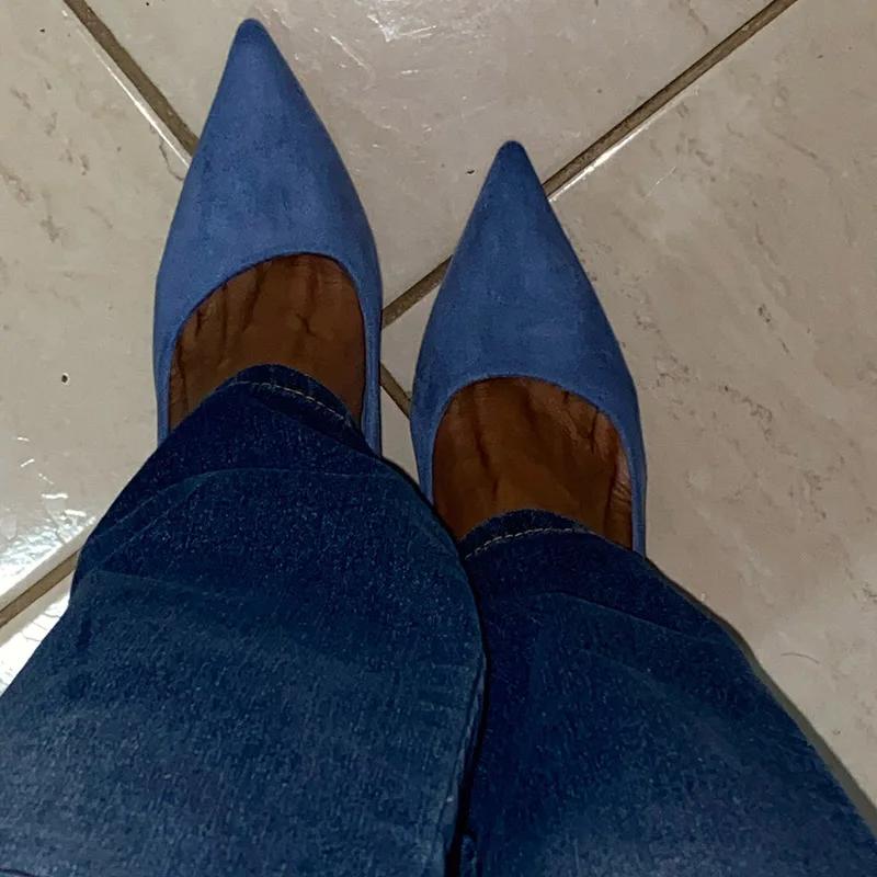 Scarpe da Donna con Tacco Alto 9cm Décolleté Stripper Scamosciato Floccato Taglie Forti Escarpins Tacchi da Matrimonio Sposa Lady Scarpe Verdi Blu Gialle