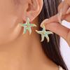 Colored Dripping Oil Starfish Star Titanium Steel Earrings Enamel Gold-Plated High Quality Earrings Beach Jewelry Gifts