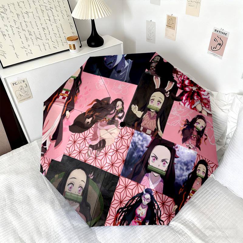 Japanese-style cartoon Demon Slayer Kamado Tanjiro & Kamado Nezuko umbrella including home travel and outdoor activities Multi functional umbrella 24