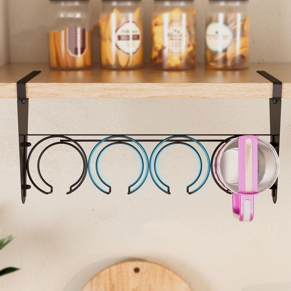 Carbon Steel Under Cabinet Water Bottle Organizer Large Capacity Water Bottle Holder  Kitchen