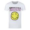 Nirvana T-shirt Xerox Happy Face Logo Band Officiell Vit Ny