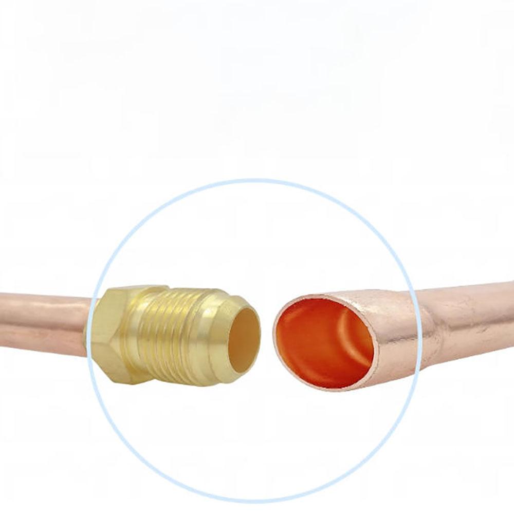 1/4 3/8 1/2 3/4 Inch SAE/Standard 45 Degree Brass Connector Copper Tube End Feeding Connector Adapter Air Conditioner
