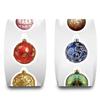500PCS Christmas Ball Sticker Roll Retro Art Stickers for Phone Skateboard Motorcycle Coffee Cup Dorm DIY Decor