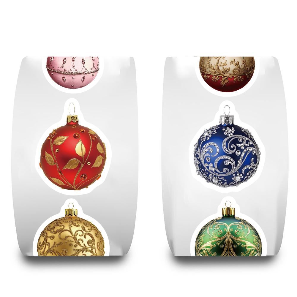 500PCS Christmas Ball Sticker Roll Retro Art Stickers for Phone Skateboard Motorcycle Coffee Cup Dorm DIY Decor