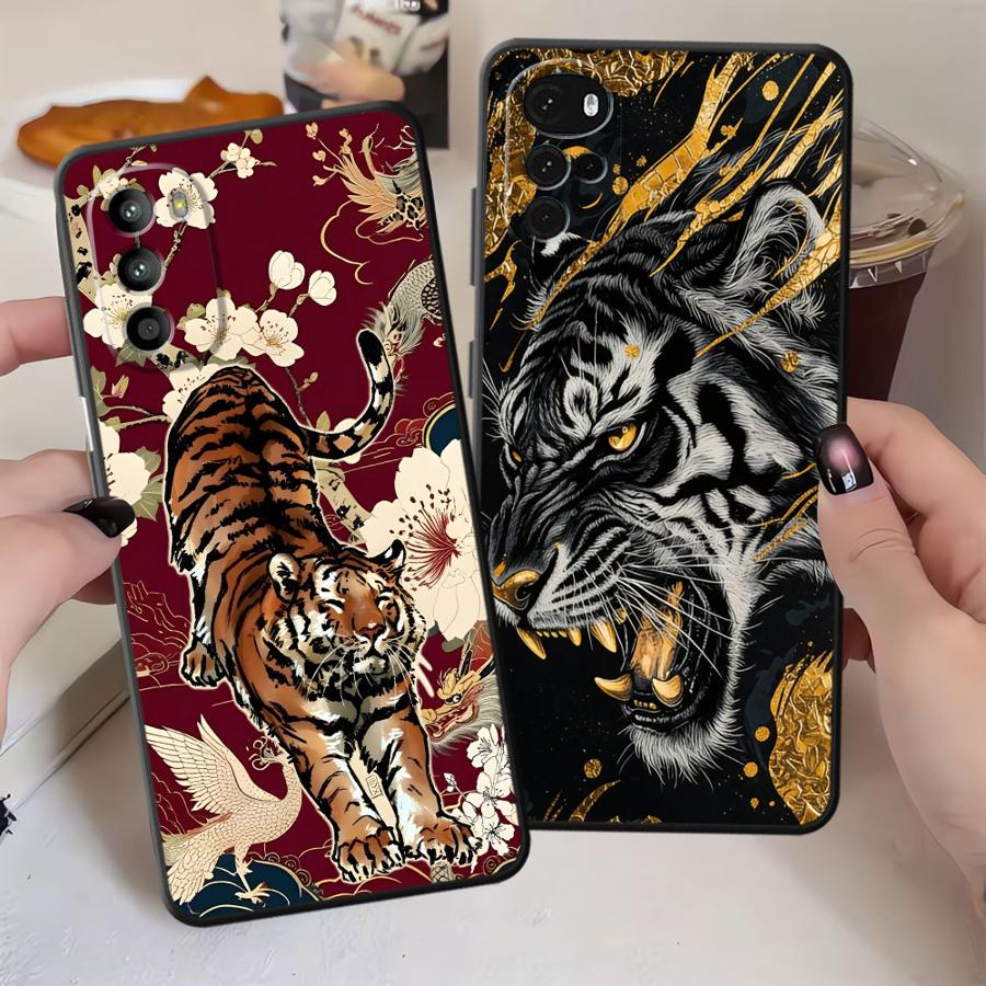 Cool Tiger Leopard Case for Motorola Moto G52 G71 G22 Edge40 G51 G73 Edge 20 Pro 30 Lite G60s G32 G50 G53 G30 Phone Cover