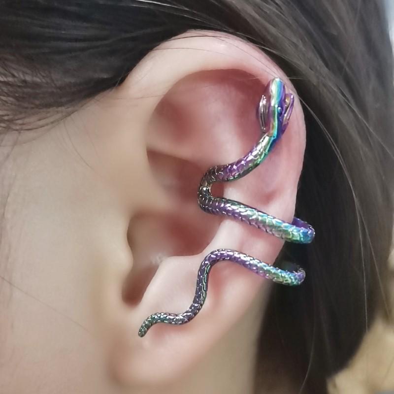 Unisex European & American Punk Snake Ear Cuffs: Non-piercing, Adjustable, Fashion Jewelry