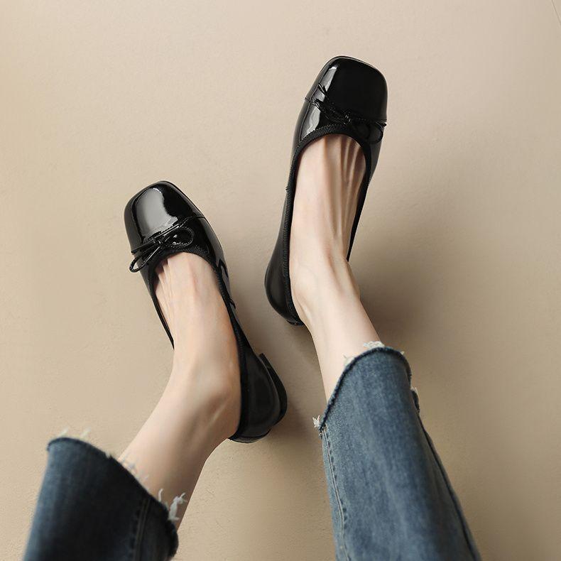 Retro Hong Kong stijl Mary Jane damesschoenen zomer nieuwe ballet ronde neus enkele schoenen dames platte oma schoenen