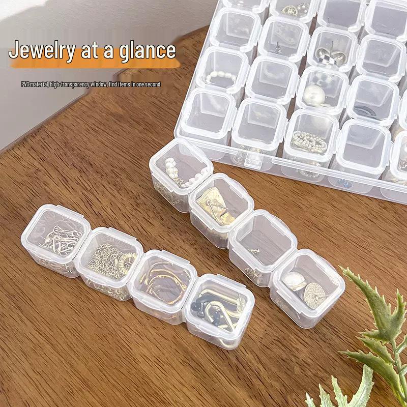 Transparent PP Storage Box with Lid for Small Parts and Jewelry