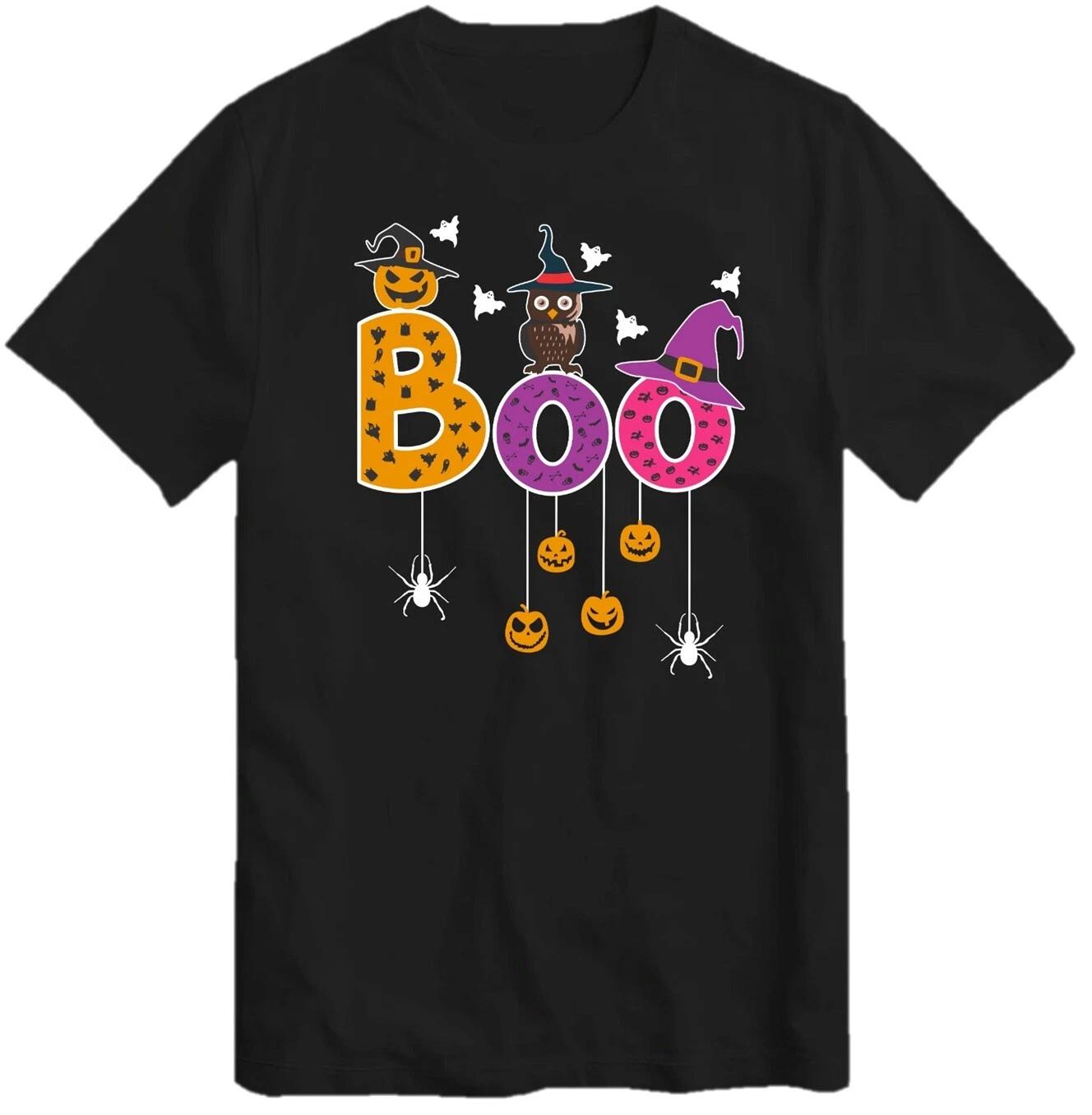 Boo Halloween T-Shirt Horror Scream scary Spooky Costume Party Pumpkin Tee Top 120